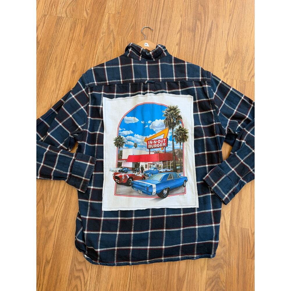 In n Out Upcycled Flannel Shirt Unisex Size XL X-large